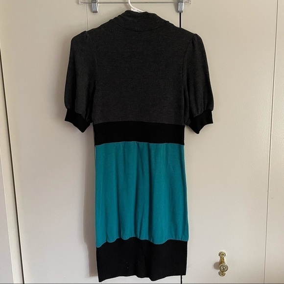 Mock Turtle Teal/Gray/Black Dress - Picture 4 of 4